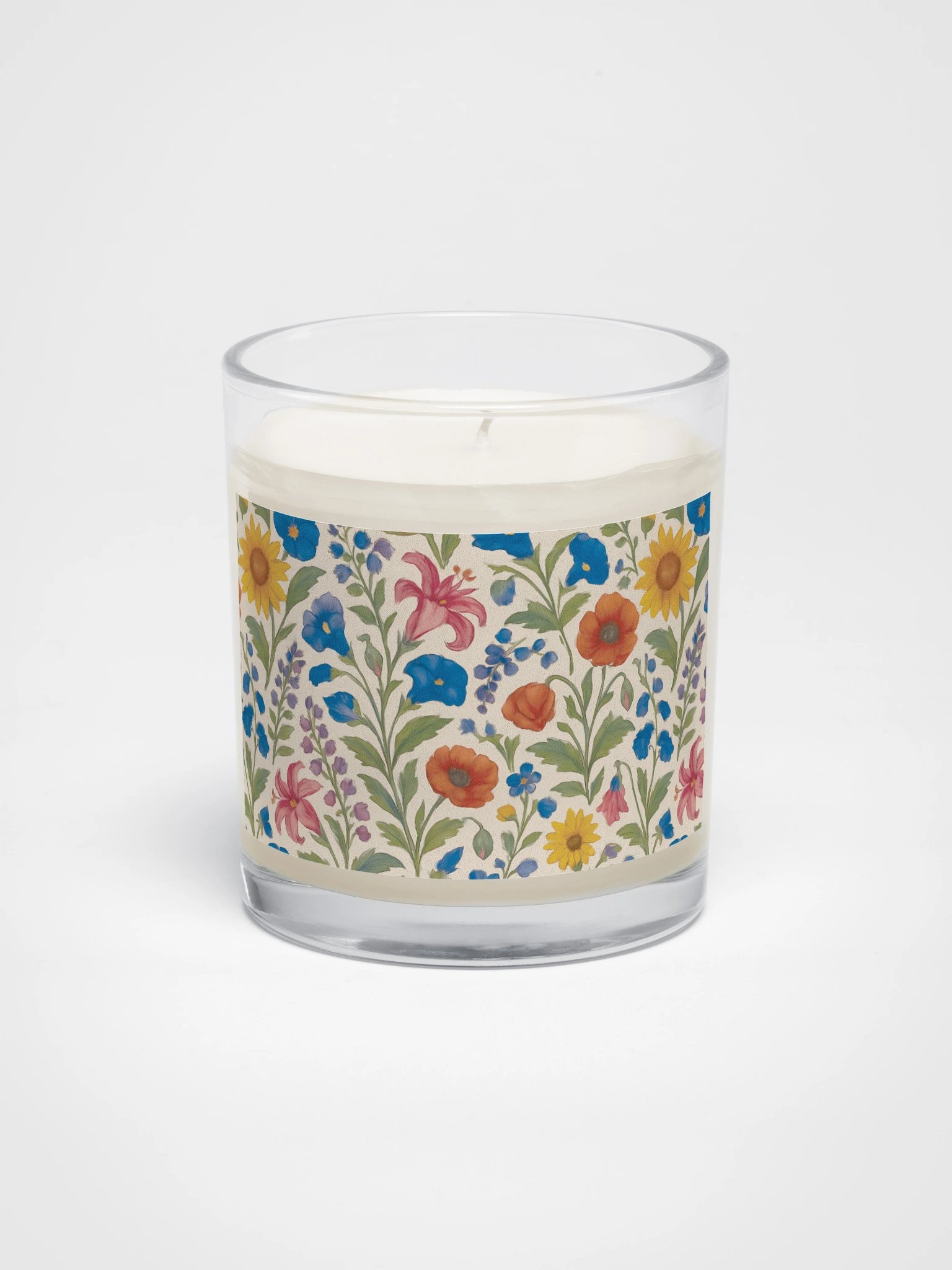 Floral Soy Candle – Scented Natural Wax Jar with Botanical Flower Design for Home Décor & Relaxation product image (1)