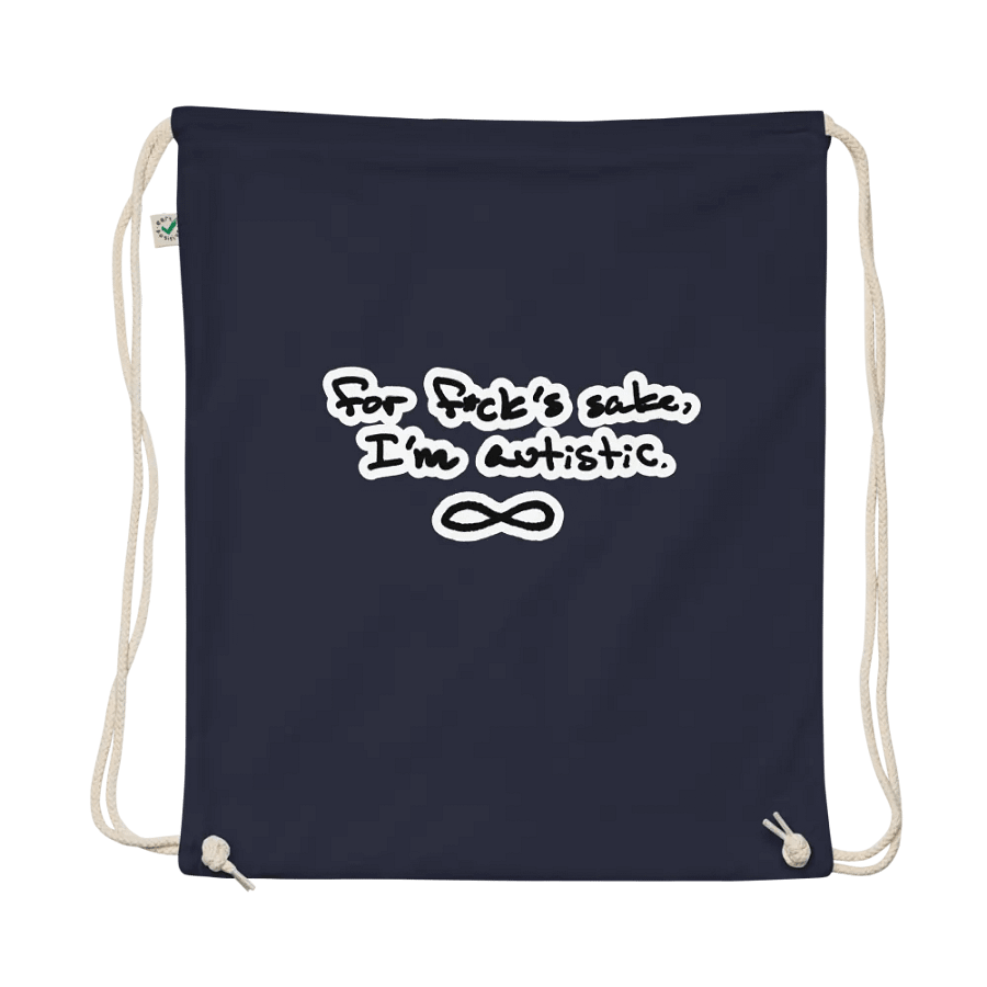 FFS, I'm autistic. (bubble design) cotton drawstring bag product image (1)
