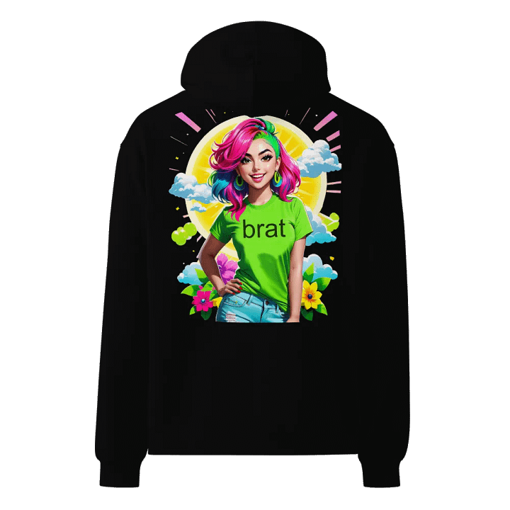 Brat - Premium Hoodie (Black) Brat Life - v5 (Back Printed Design) product image (1)