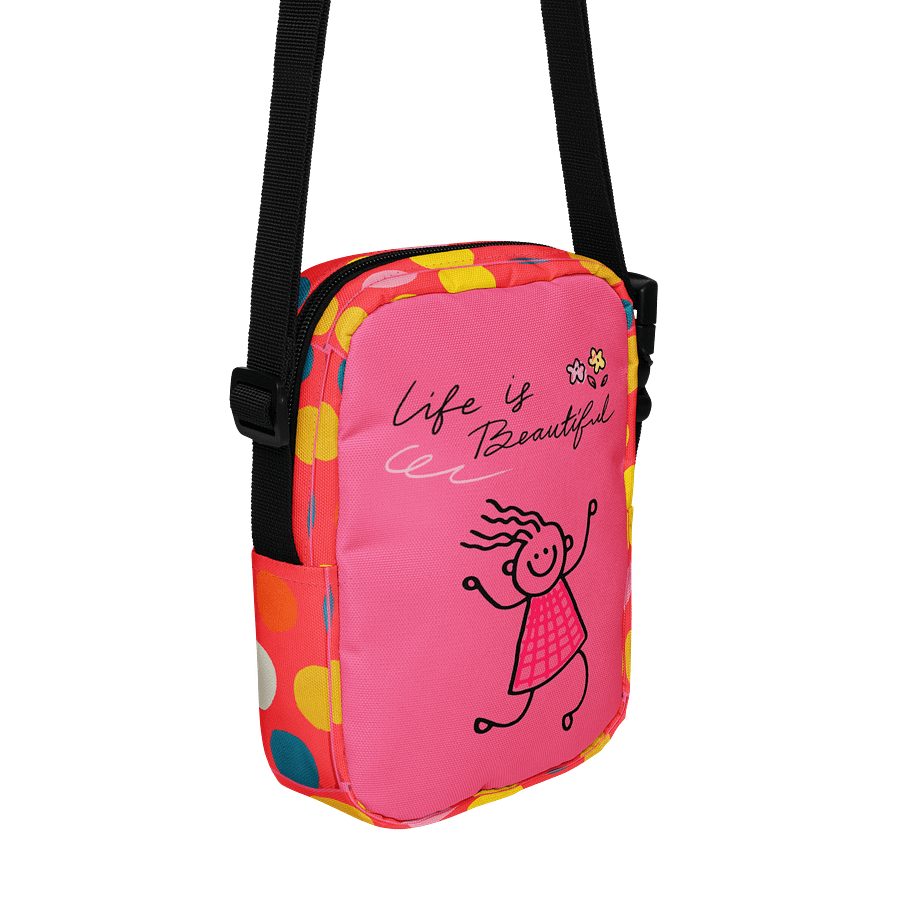"Life is Beautiful" Bright Polka Dot Crossbody Bag product image (6)