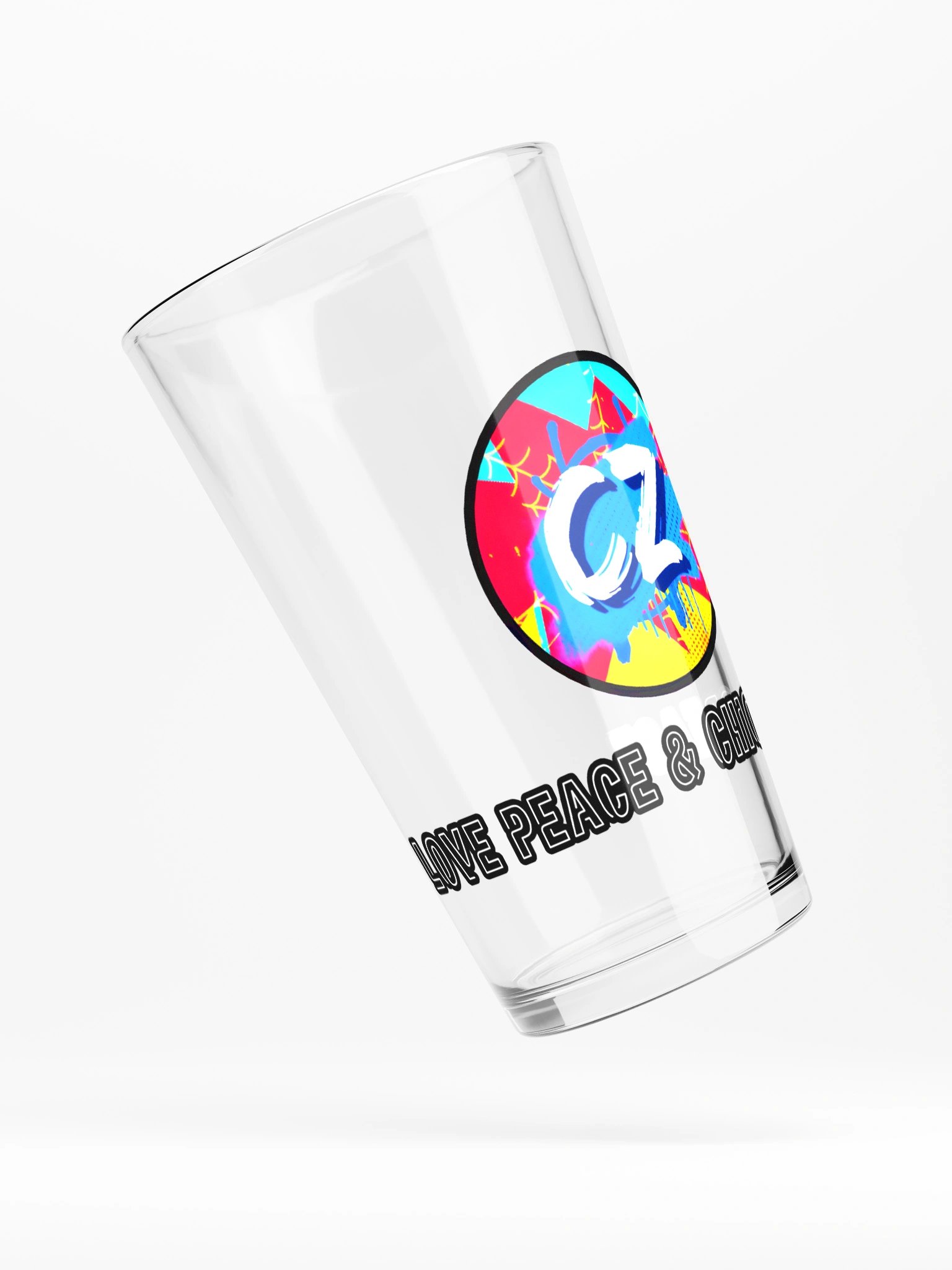 CZ Love Peace & Chicken Grease Shaker Pint Glass product image (4)