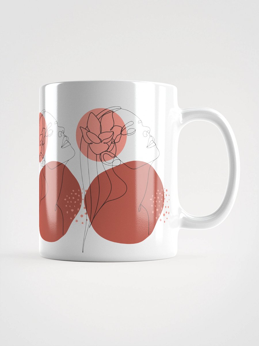 Mug Blanc Equilibre Femme - Rouge Brique - Elan de Vie - Idée Cadeau Raffiné product image (1)