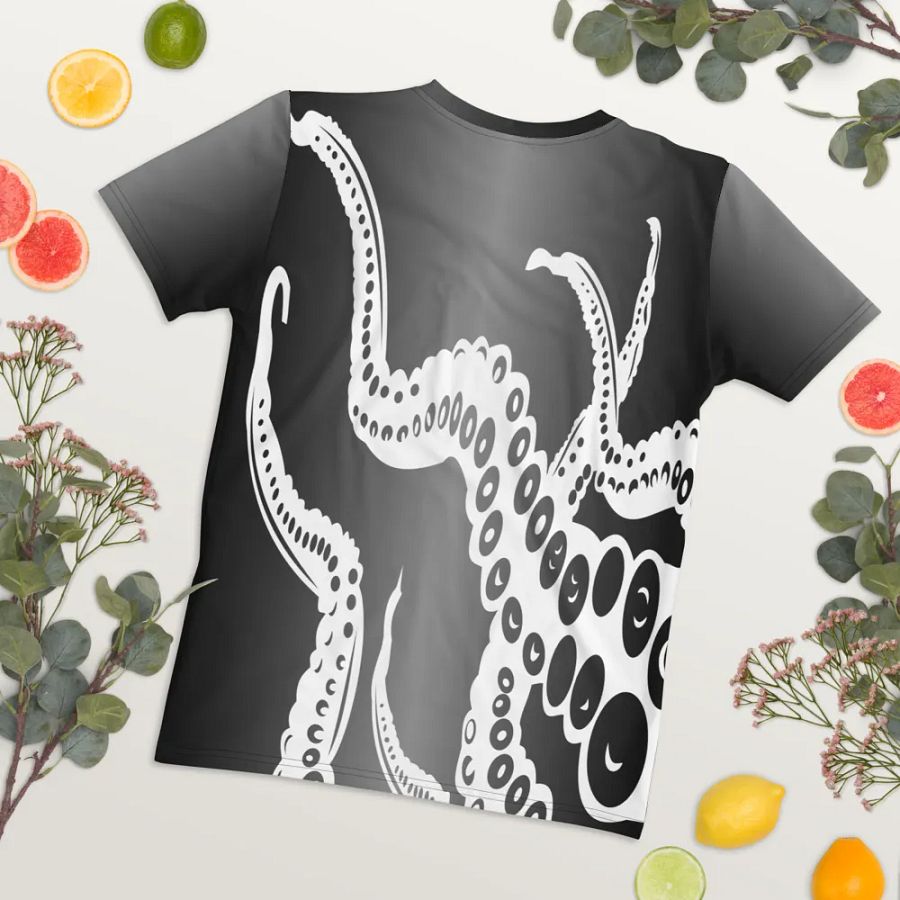 Octopus Tentacles White All Over Print T-shirt product image (8)
