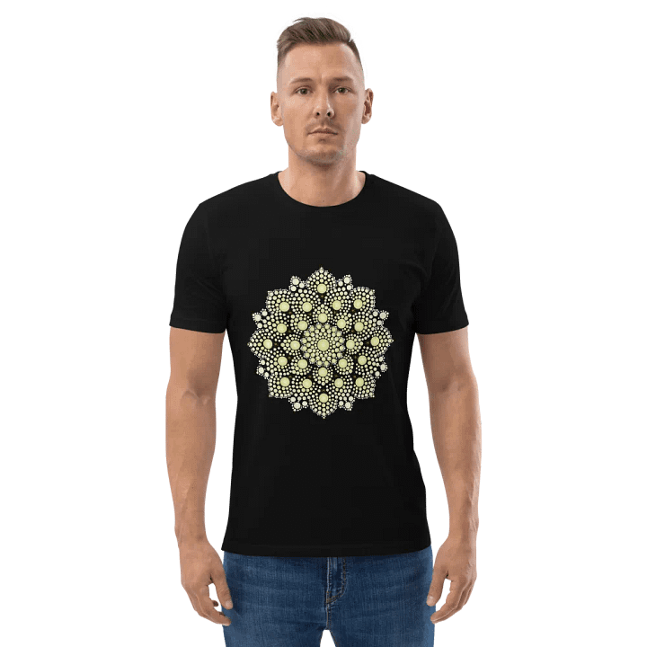 Yellow Dot Mandala Unisex Organic Cotton T-Shirt product image (3)