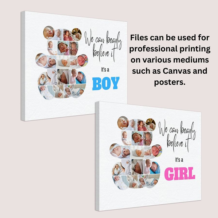 Newborn Baby (Girl/Boy) Photo Collage Canva Template product image (6)
