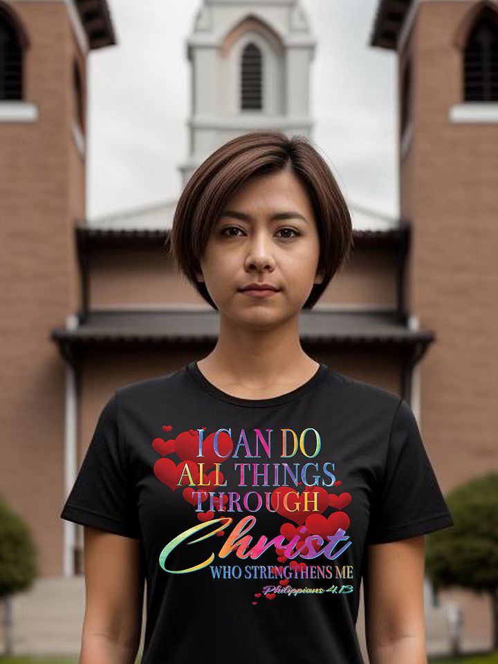 I CAN DO ALL THINGS THROUGH CHRIST WHO STRENGTHENS ME HEARTS T-Shirt product image (2)