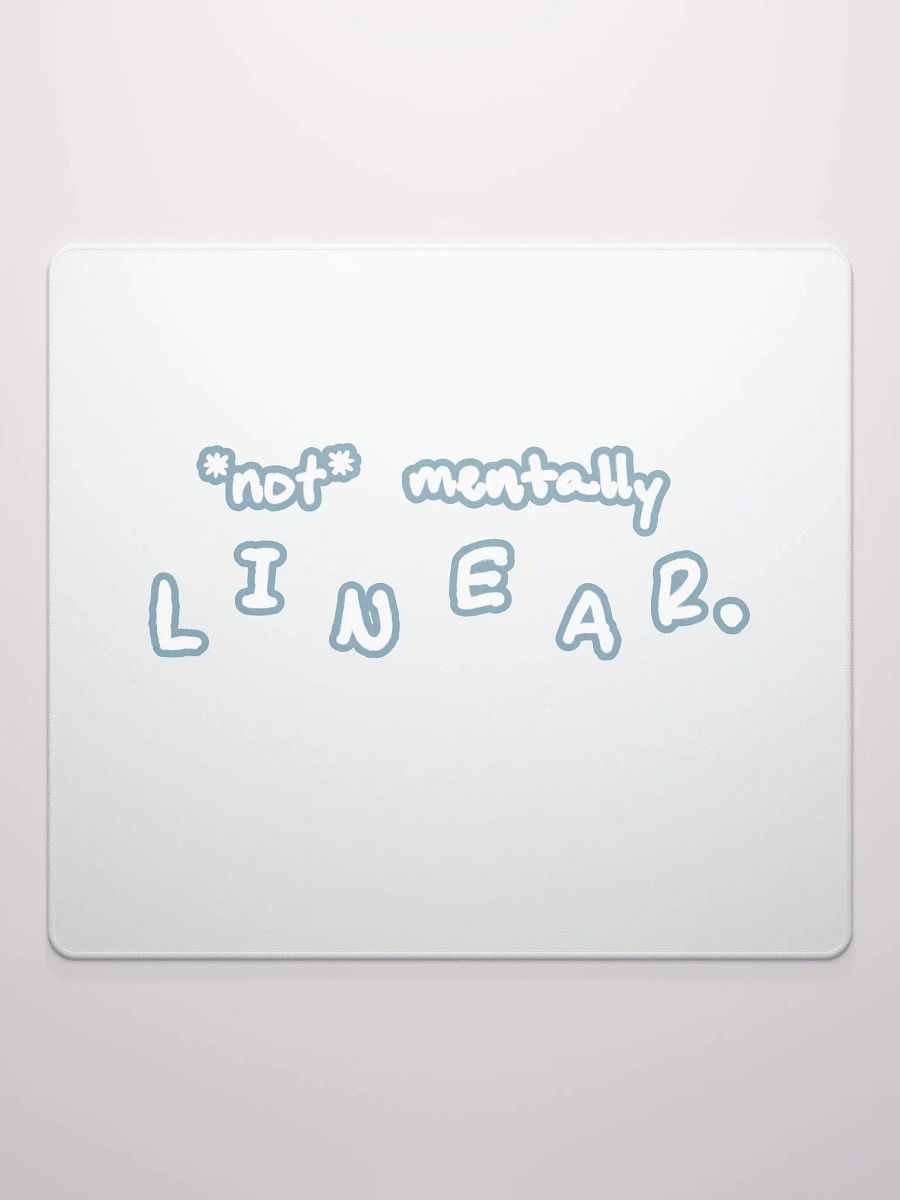 *not* mentally linear (lined design, #709AAF) mouse pad product image (2)