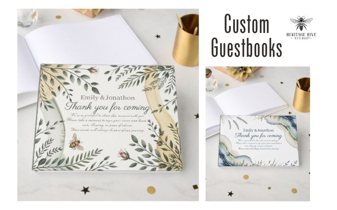 boho custom wedding guestbooks