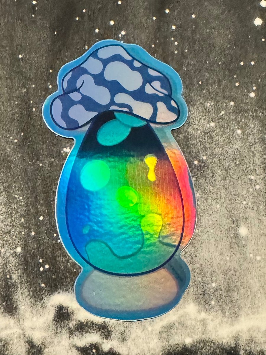 Holographic Mushroom Lava Lamp Sticker product image (2)