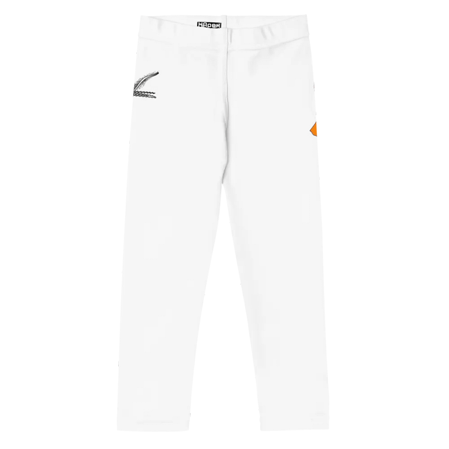 White HApex Gear White Logo Cancer Awareness Orange Ribbon. Black Kids Leggings product image (7)