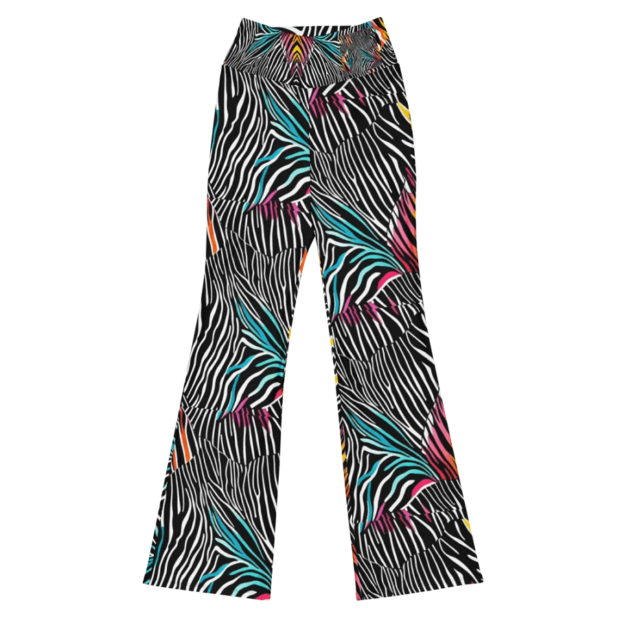 Zebra Stripes and Colorful Triangles Flare Leggings product image (8)