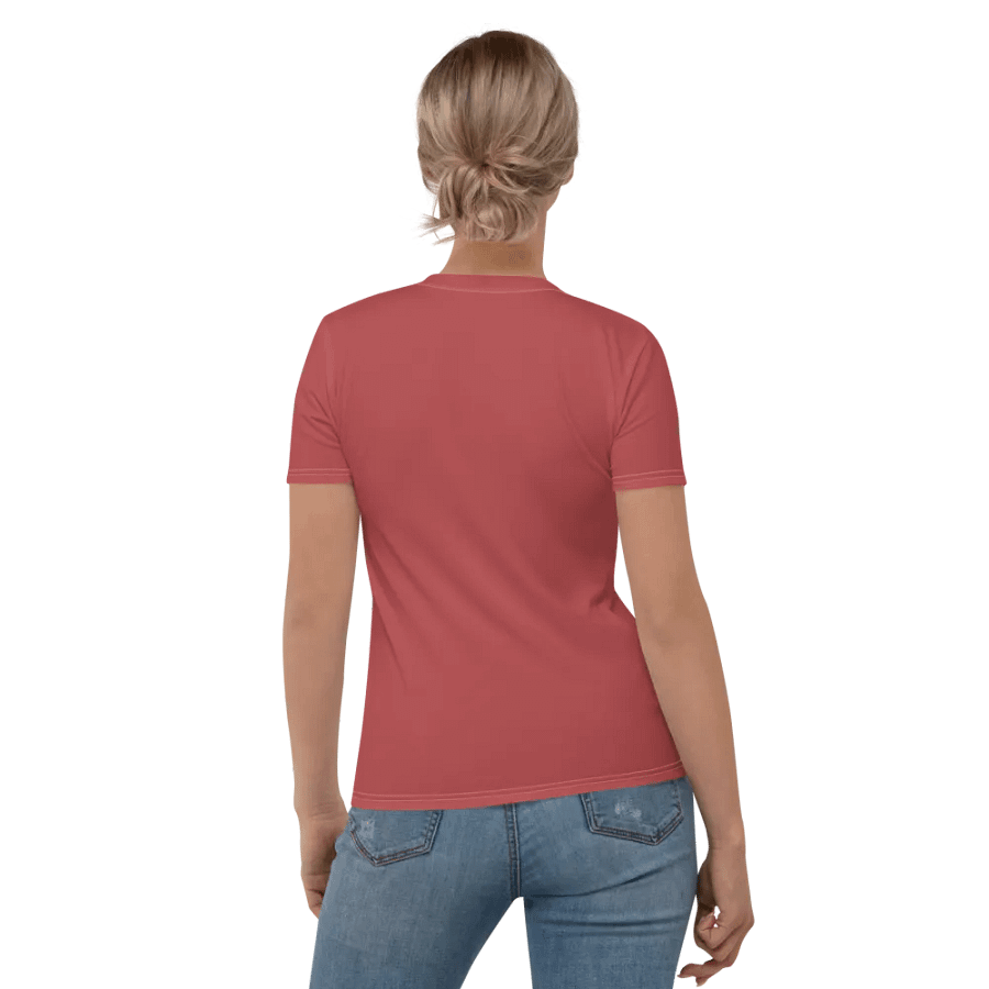 Plain Brick Red Soft Summer Women's Crewneck Polyester Heavyweight Premium T-Shirt by Treasure Pie product image (5)