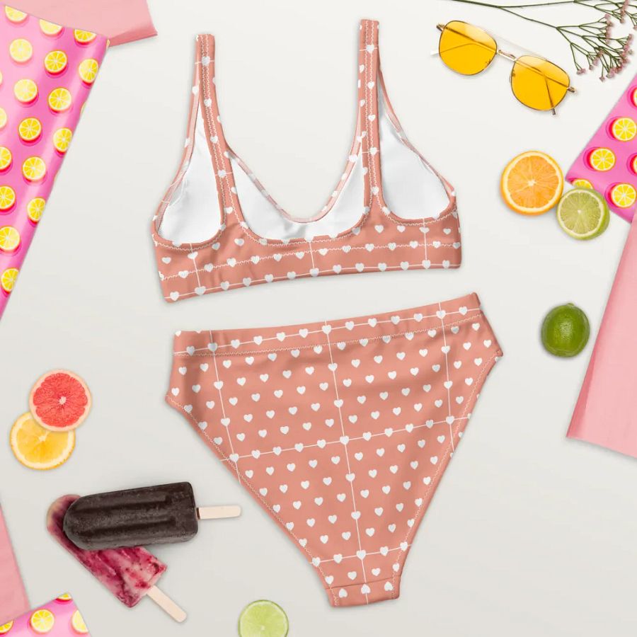 Pastel Heart Seamless Pattern High Waisted Bikini - V13 product image (7)