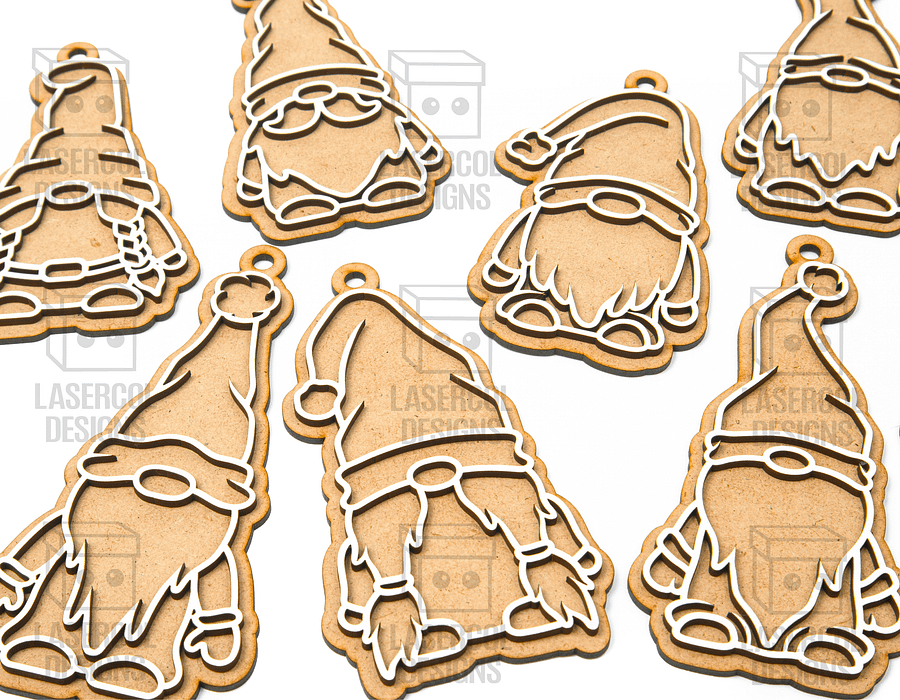 Gingerbread Gnomes Christmas Ornaments (10 Styles) - Laser Cut Files product image (5)