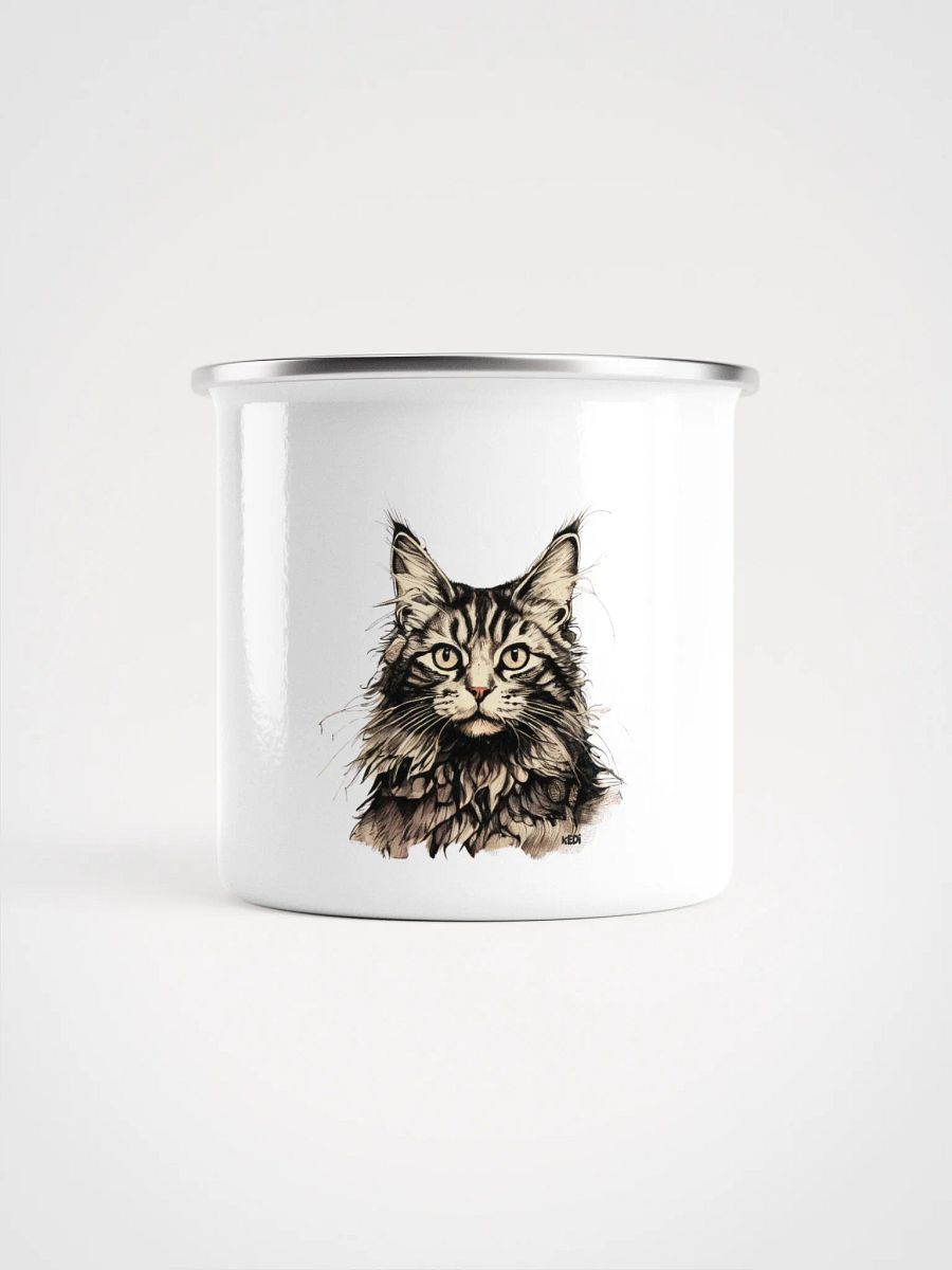 Whiskered Wanderlust Enamel Mug product image (1)