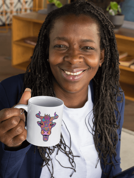 Floral Cow Face - Mug product image (2)
