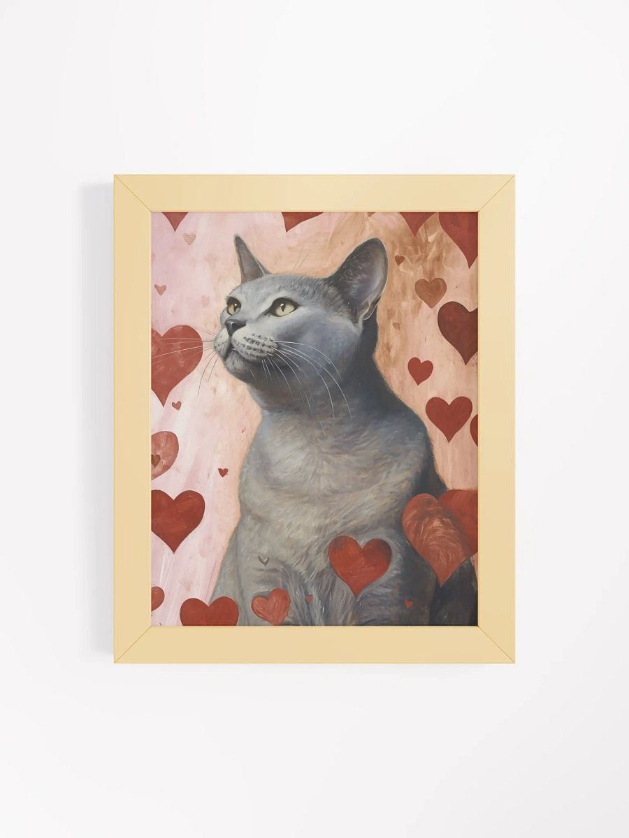 Whimsical Cat Hearts Framed Poster product image (7)
