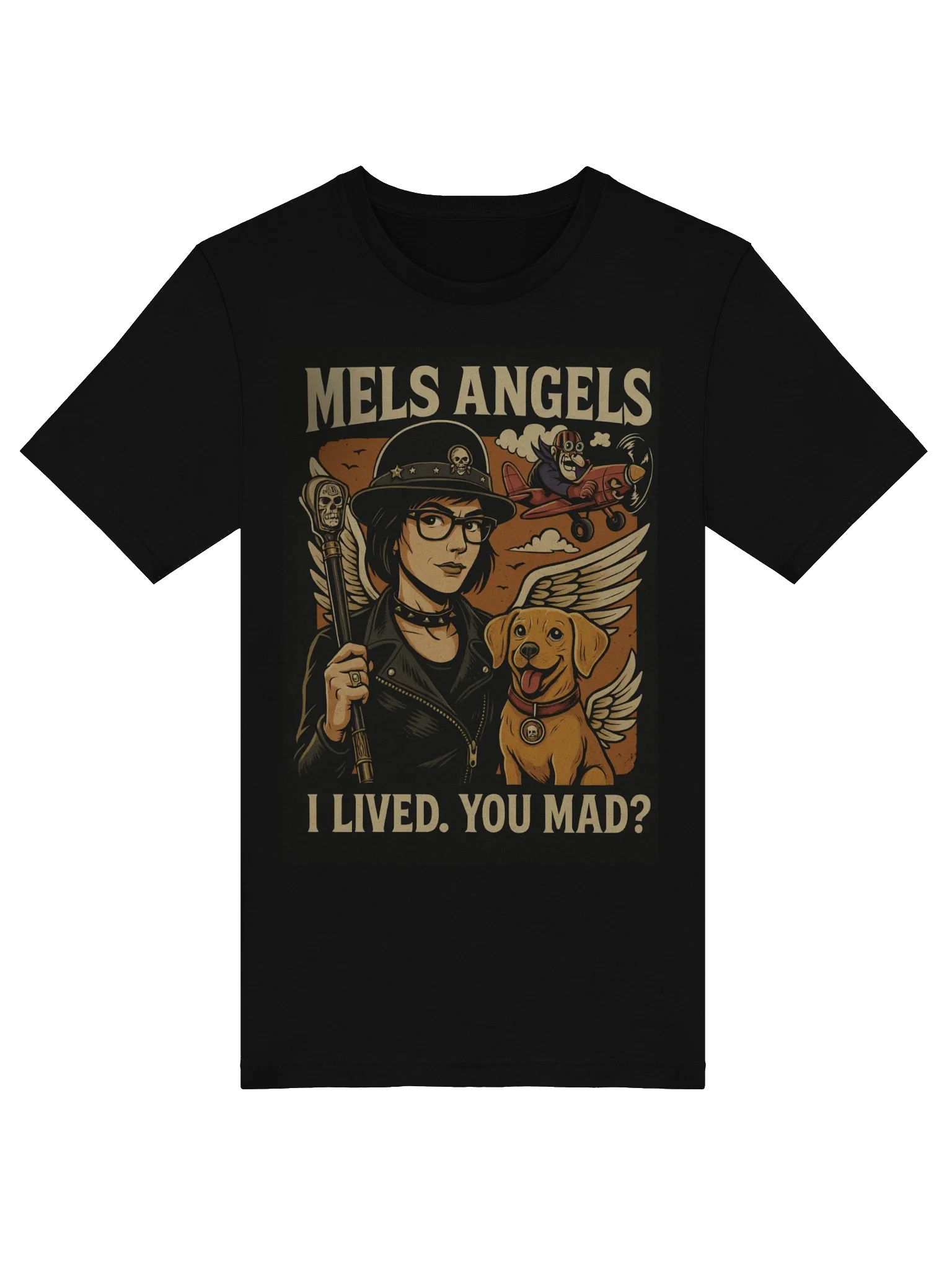 Original design- Mel’s Angels “I Lived. You Mad?” T-Shirt – Bella+Canvas Unisex Graphic Tee, Road-Worn Survivor Series product image (6)