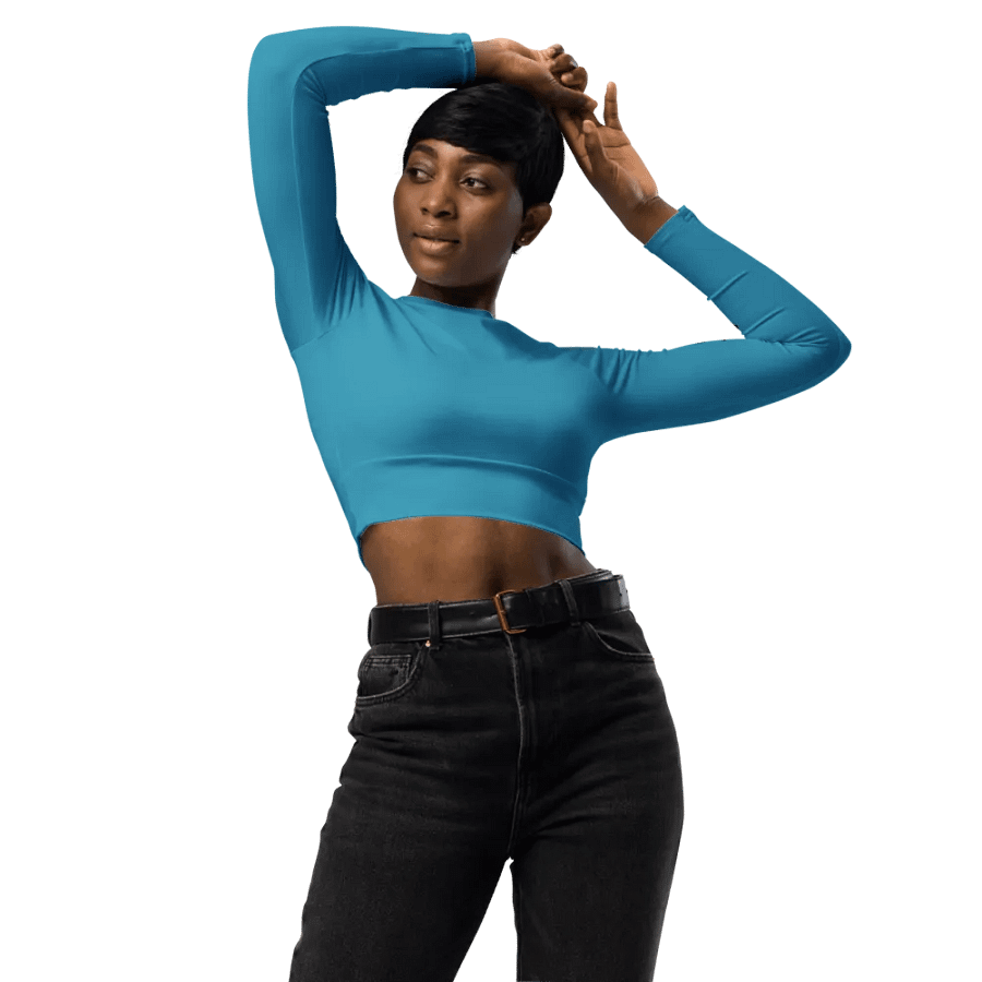 Blue Aquarius All-Over Crop Top product image (3)