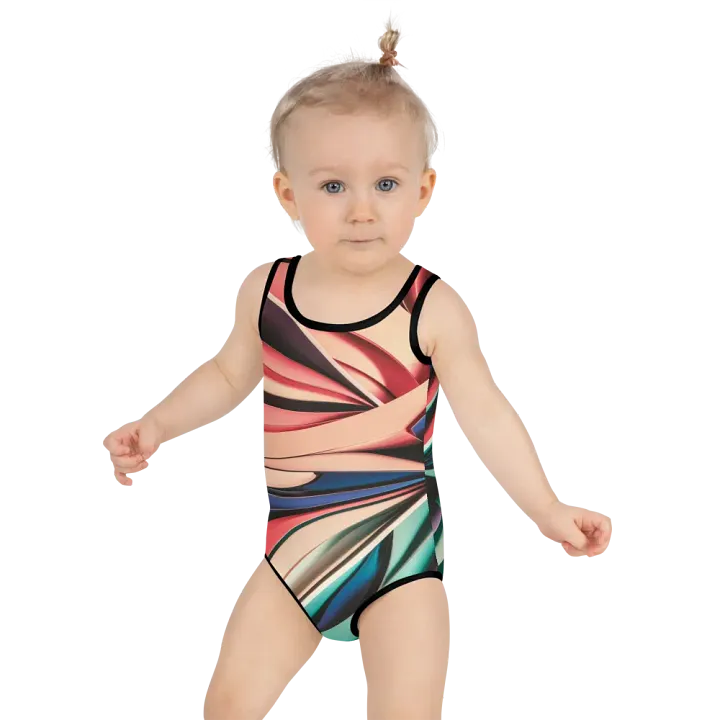 TDS Music Kids Abstract Swimsuit in Vibrant Colors (Sizes 2T-7) product image (2)