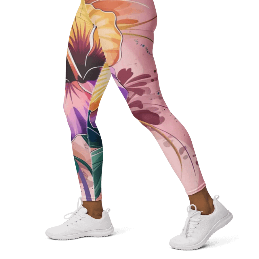 Vibrant Hibiscus Dreams Yoga Leggings product image (3)