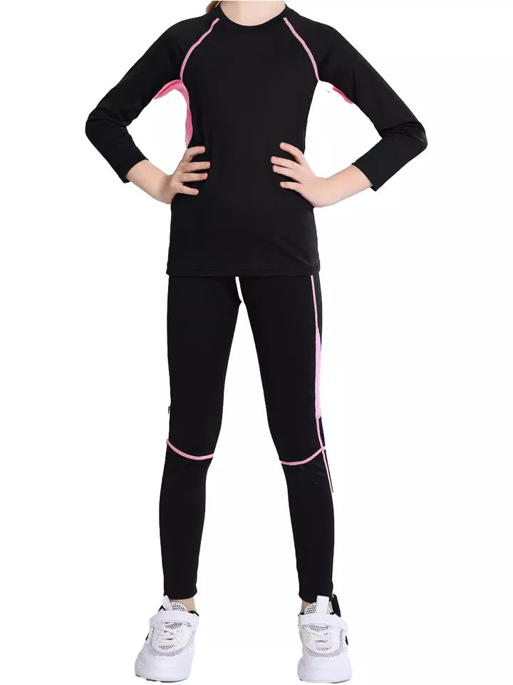 Kids Boys Girls Tracksuit Fitness Sweatshirt With Trousers Active Sportsuit Gym product image (3)