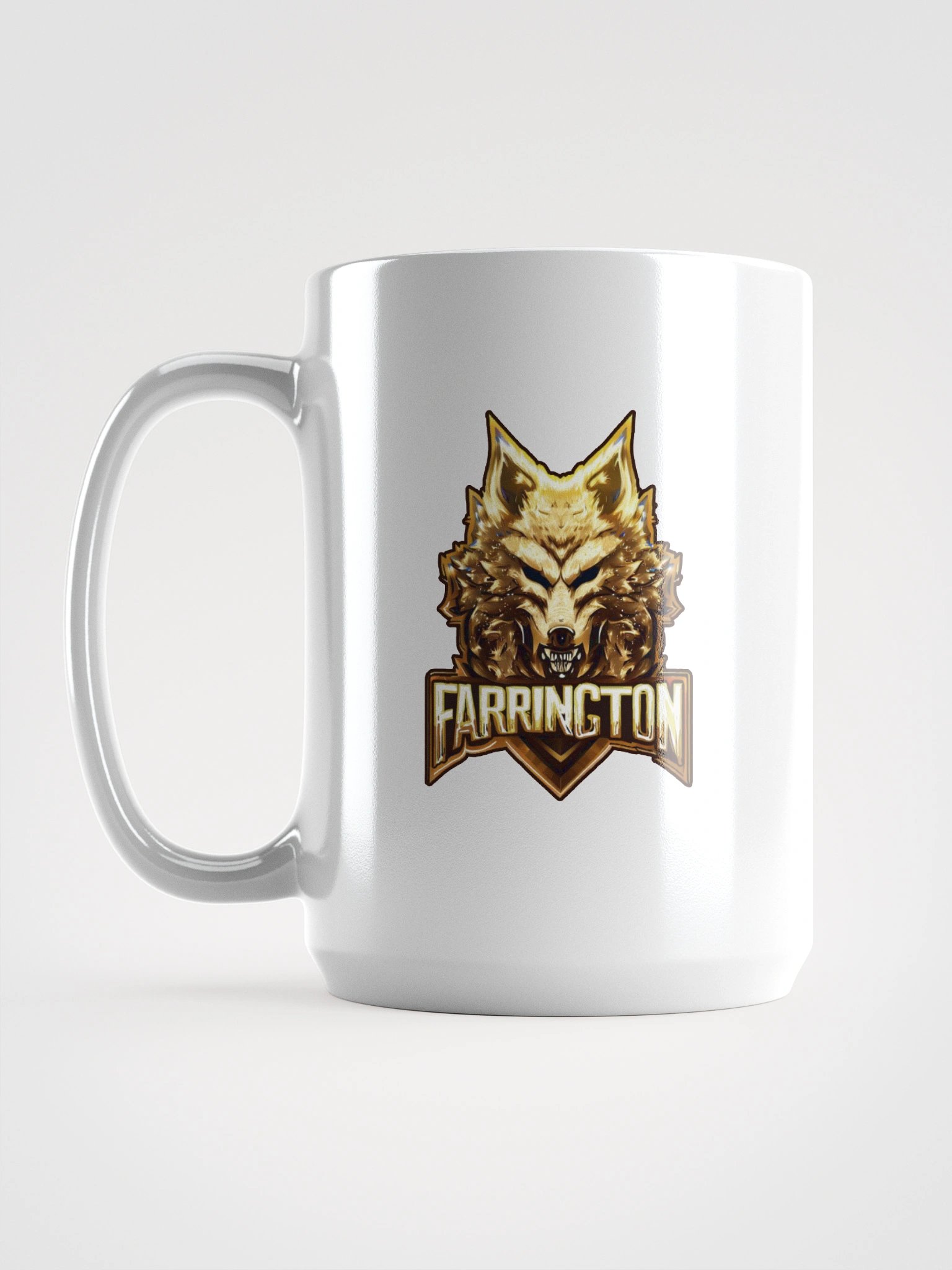 Golden Wolf Logo White Glossy Mug product image (6)