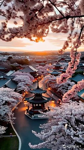 Sunset Serenity Over Sakura Blossoms 🌸🌅 #aivideo #CherryBlossoms #SunsetViews #NaturePhotography #SereneScenes #JapanVibes #S...