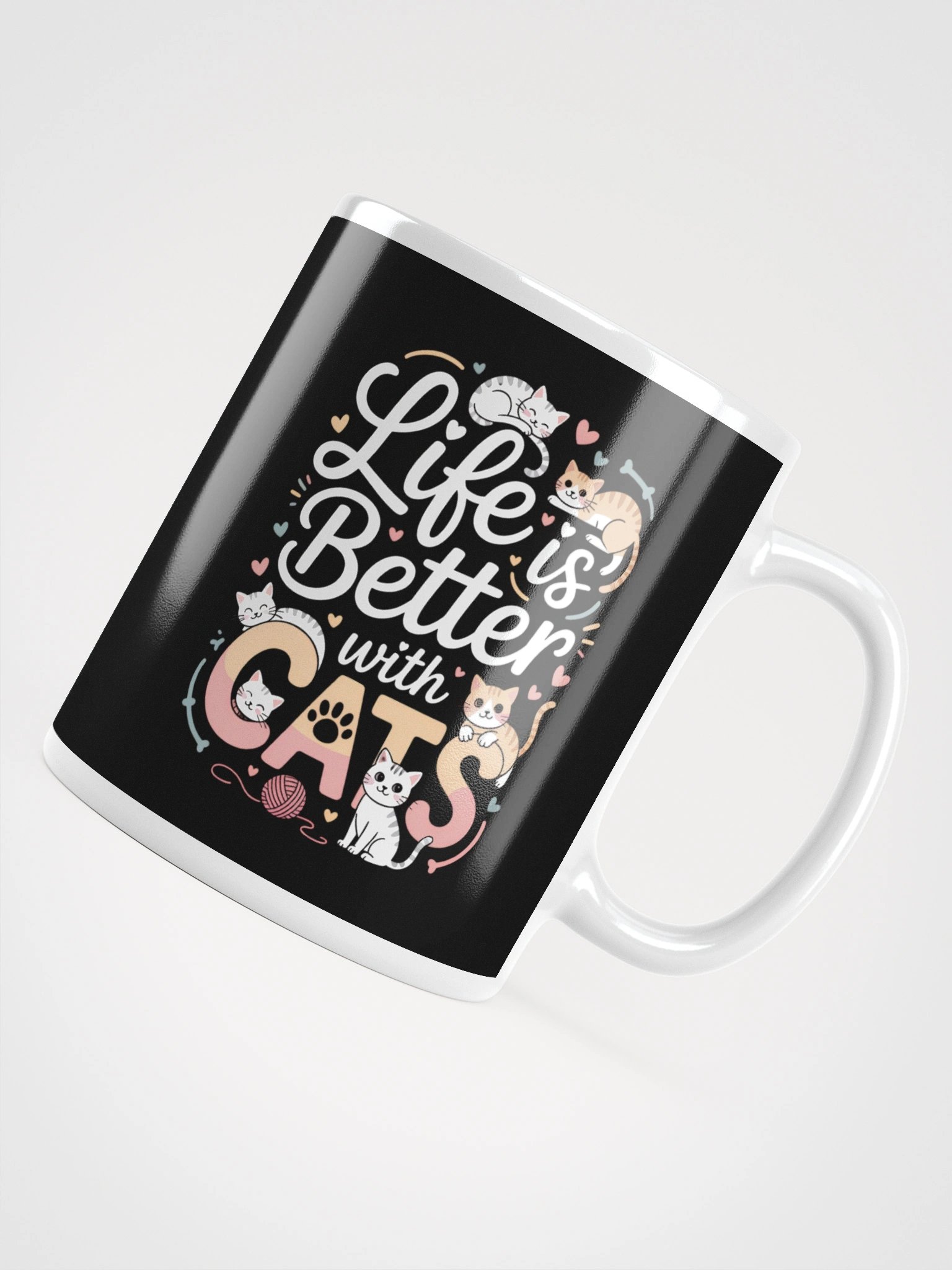 Life Is Better with Cats – Cute Cat Lover Coffee Mug product image (4)