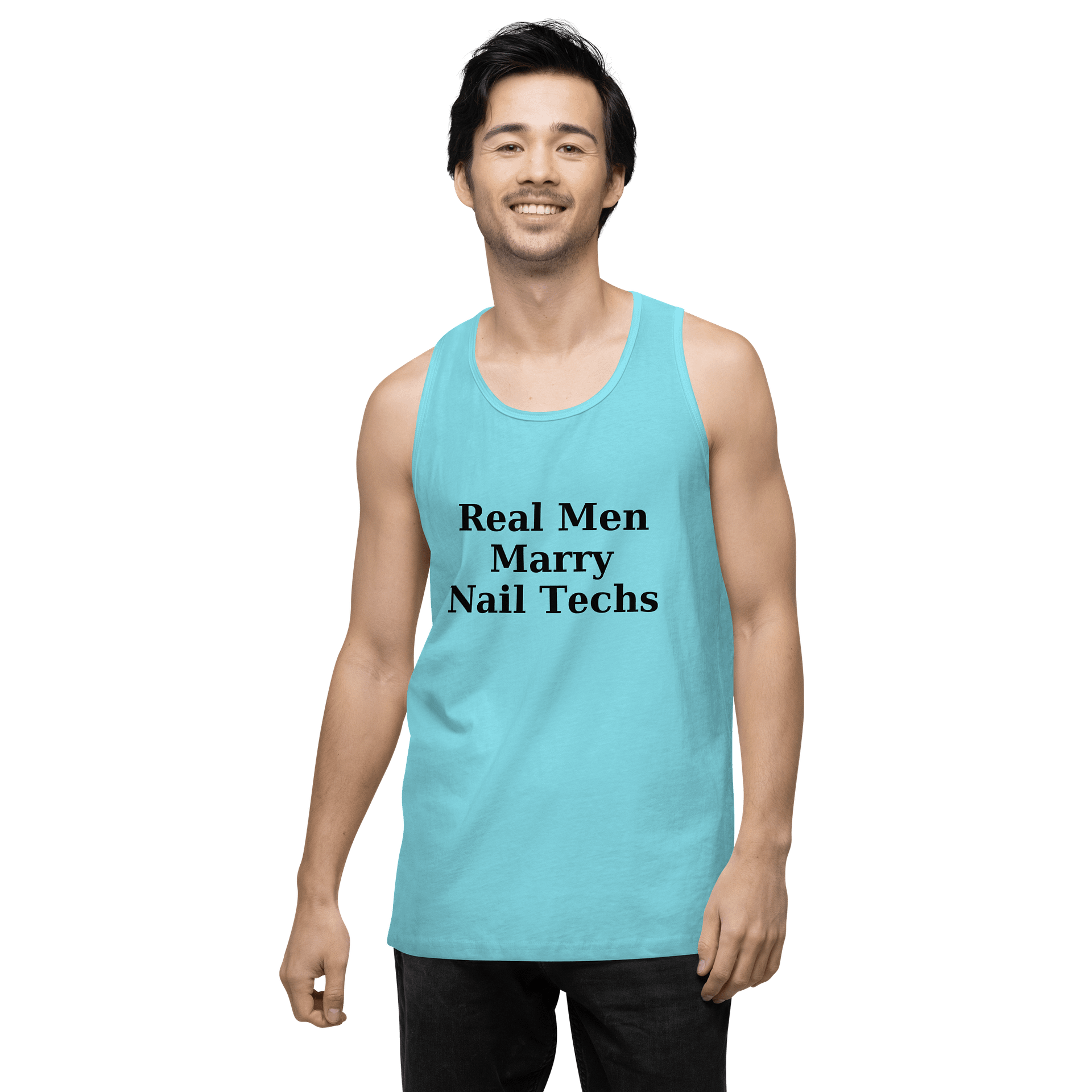 Real Men's Tank Top (black print) product image (23)