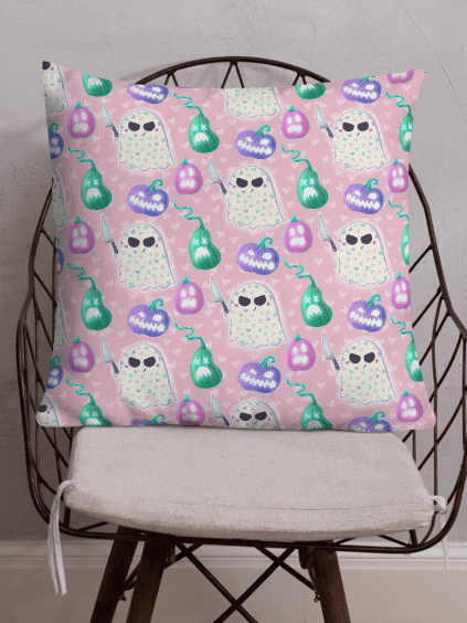 Little Ghost Pumpkin Carver in Purple & Pink - Pillows product image (6)