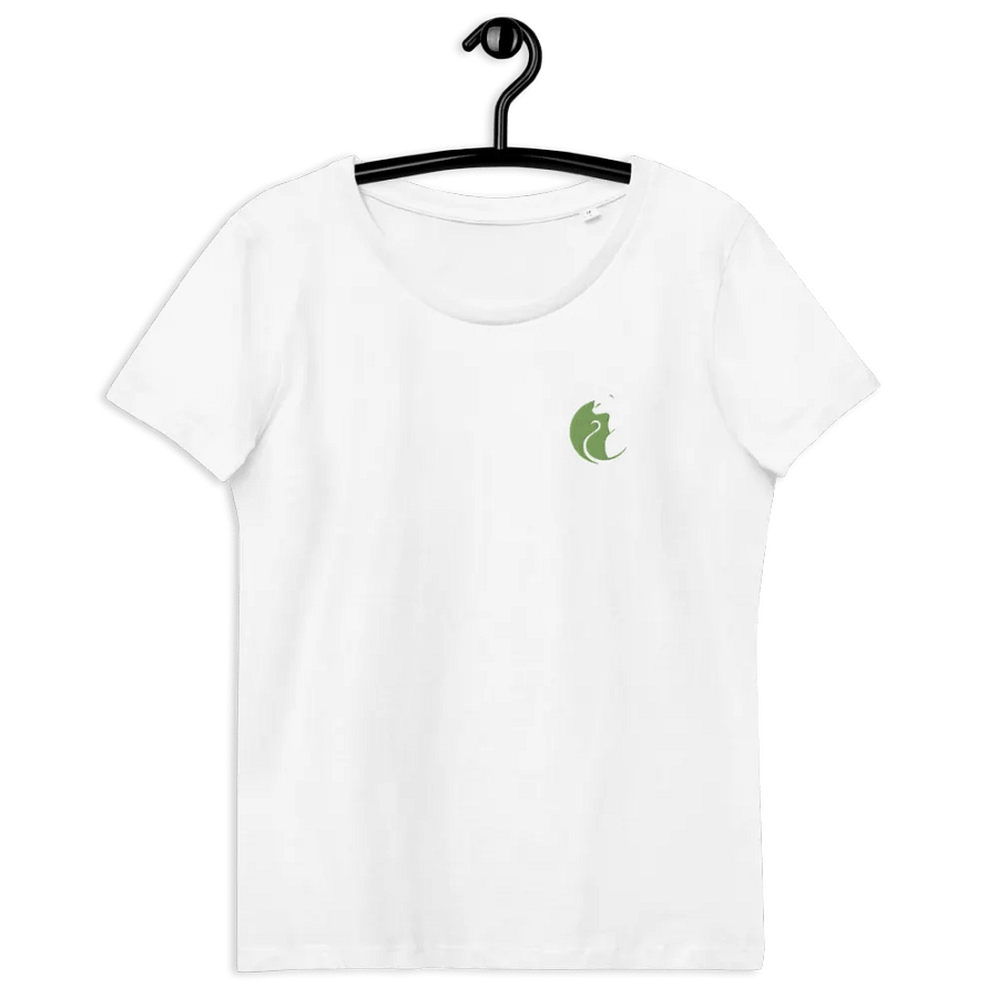 KawaiiKitten Embroidered Organic White Tee! product image (11)