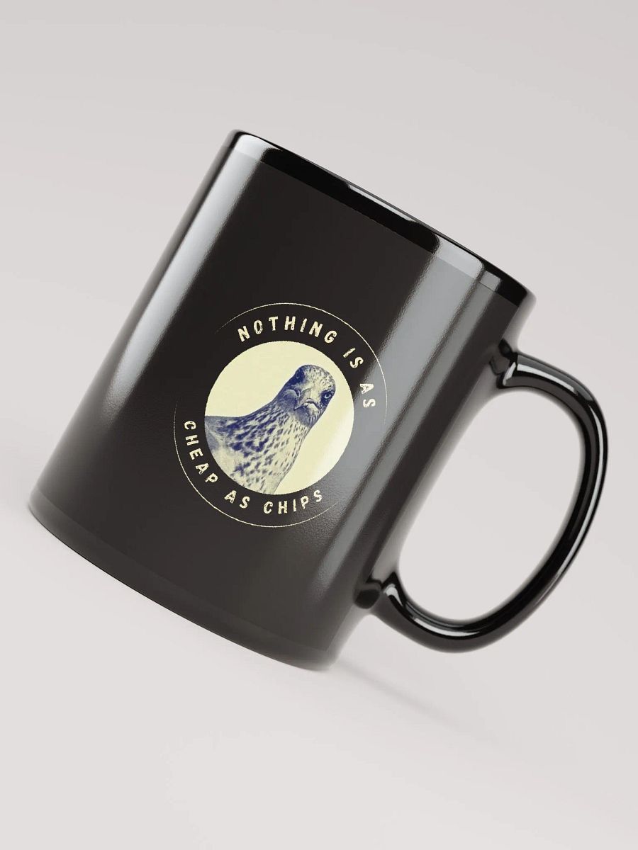 Gavin the Gull - Nothing is as Cheap as Chips Black Glossy Mug product image (7)