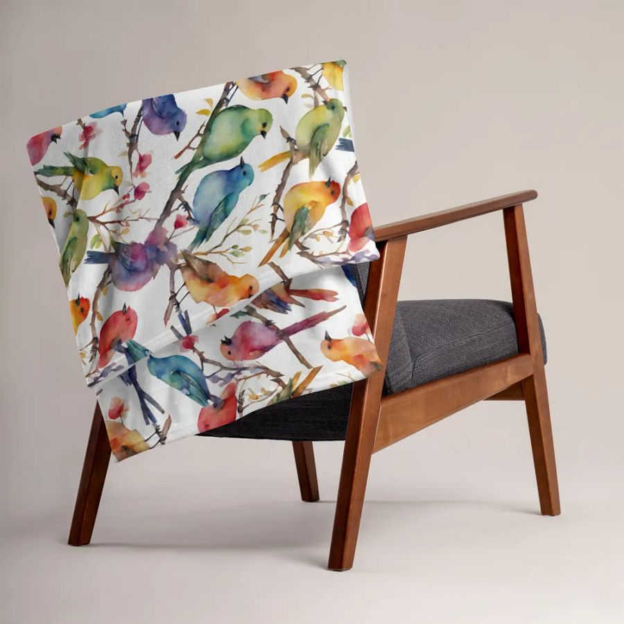Multi Coloured Birds Blanket product image (4)