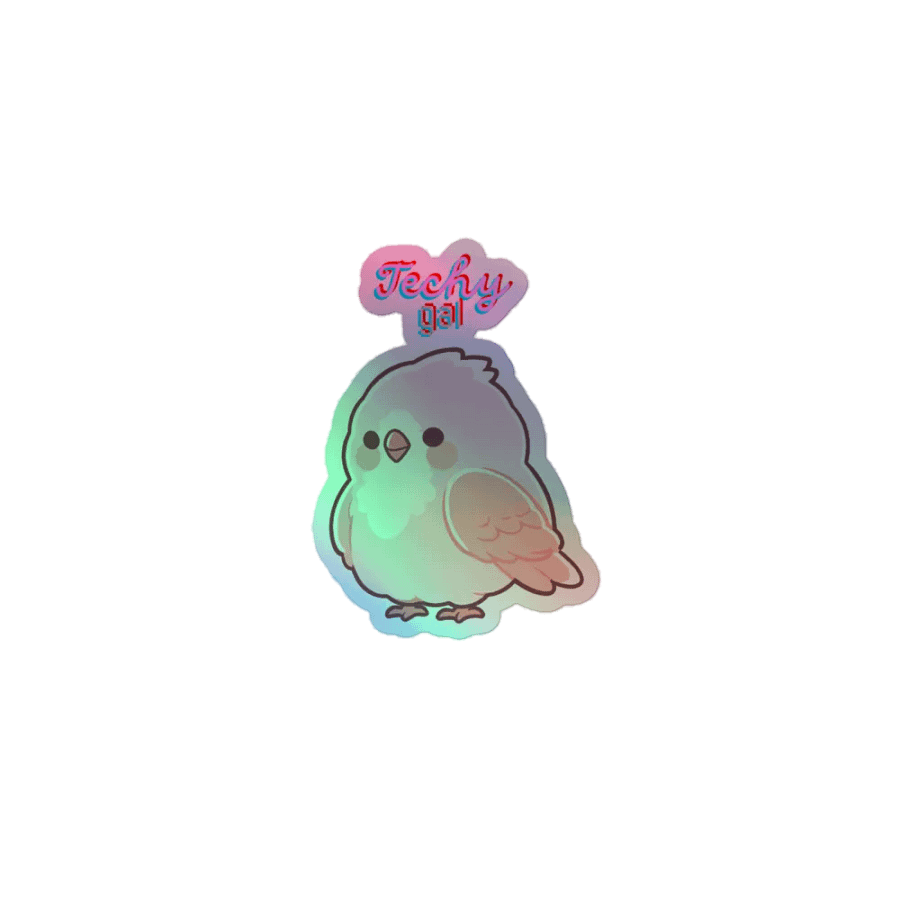 Techy Birb Holographic Sticker🐥 product image (1)