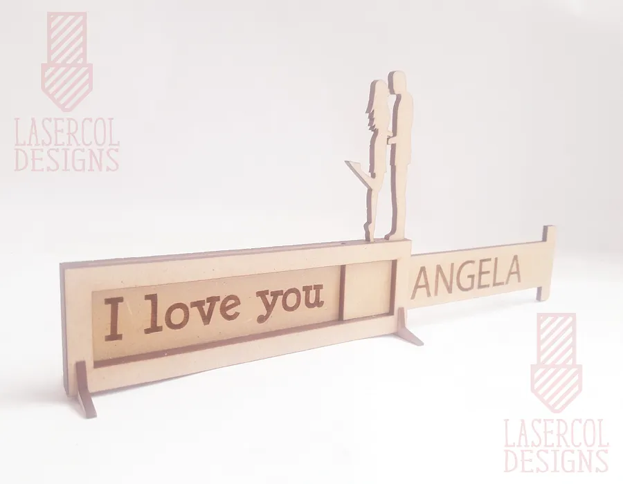 I love you sliding plaque - Laser Cut Files product image (5)