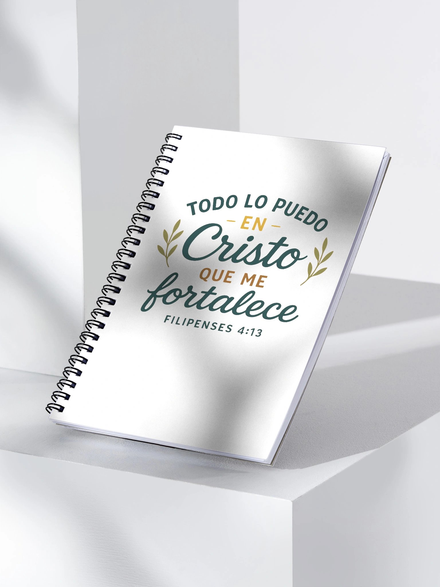 Christian Spiral Notebook – “Todo lo puedo en Cristo” – Spanish Bible Verse Cover product image (3)