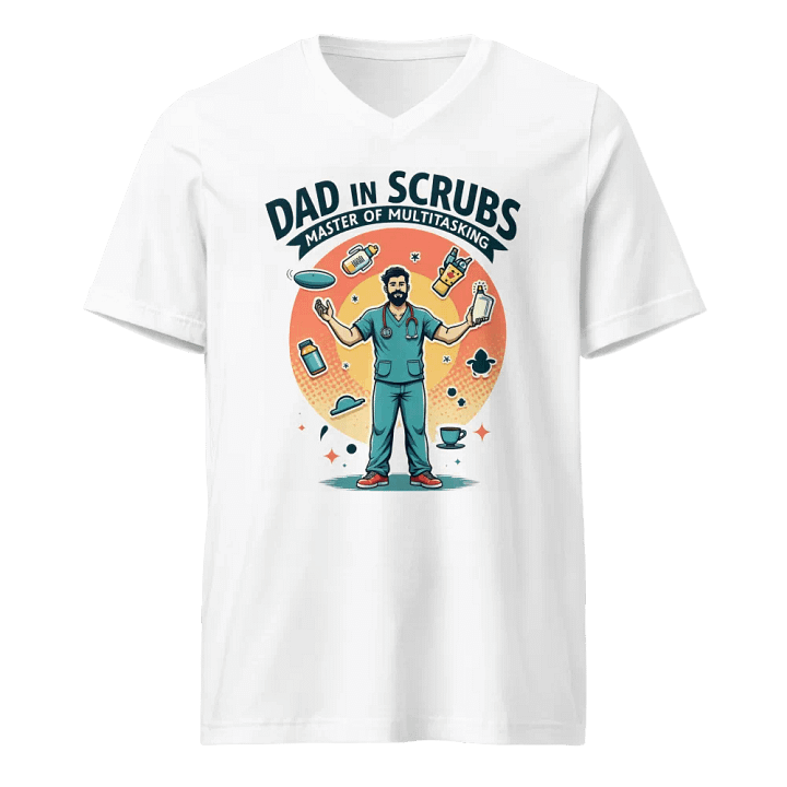 Master of Multitasking Dad in Scrubs V-Neck Tee product image (1)