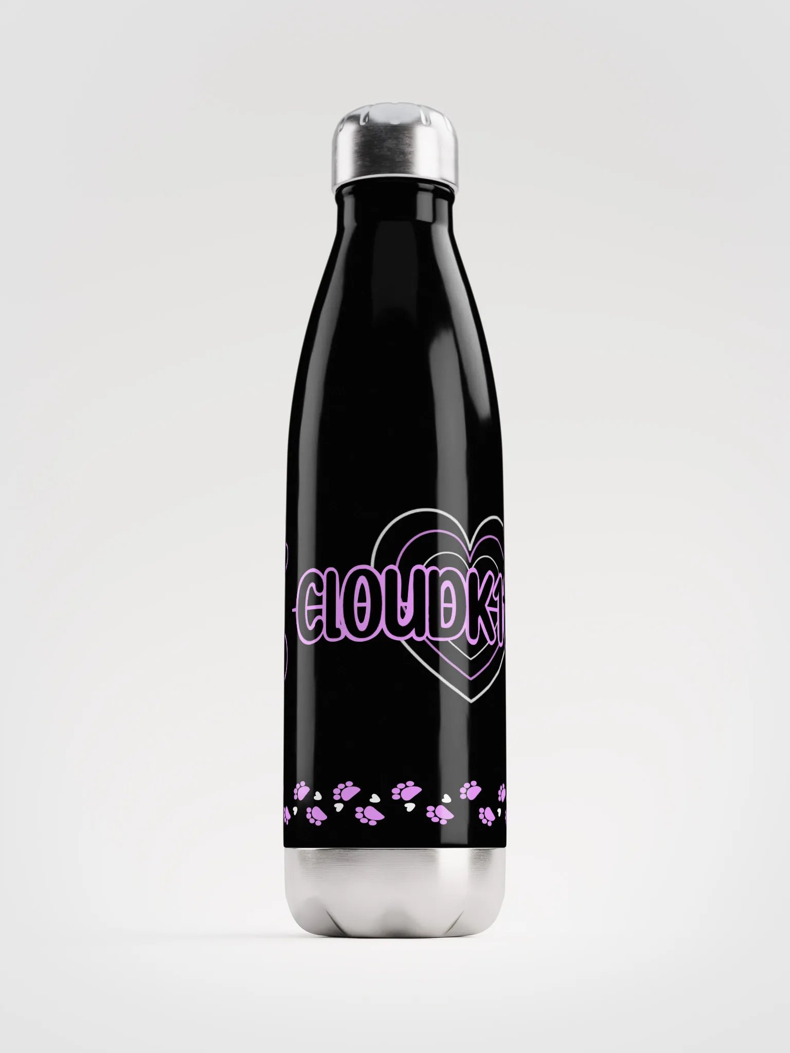 Kitten Paw Logo Stainless Steel Water Bottle product image (1)