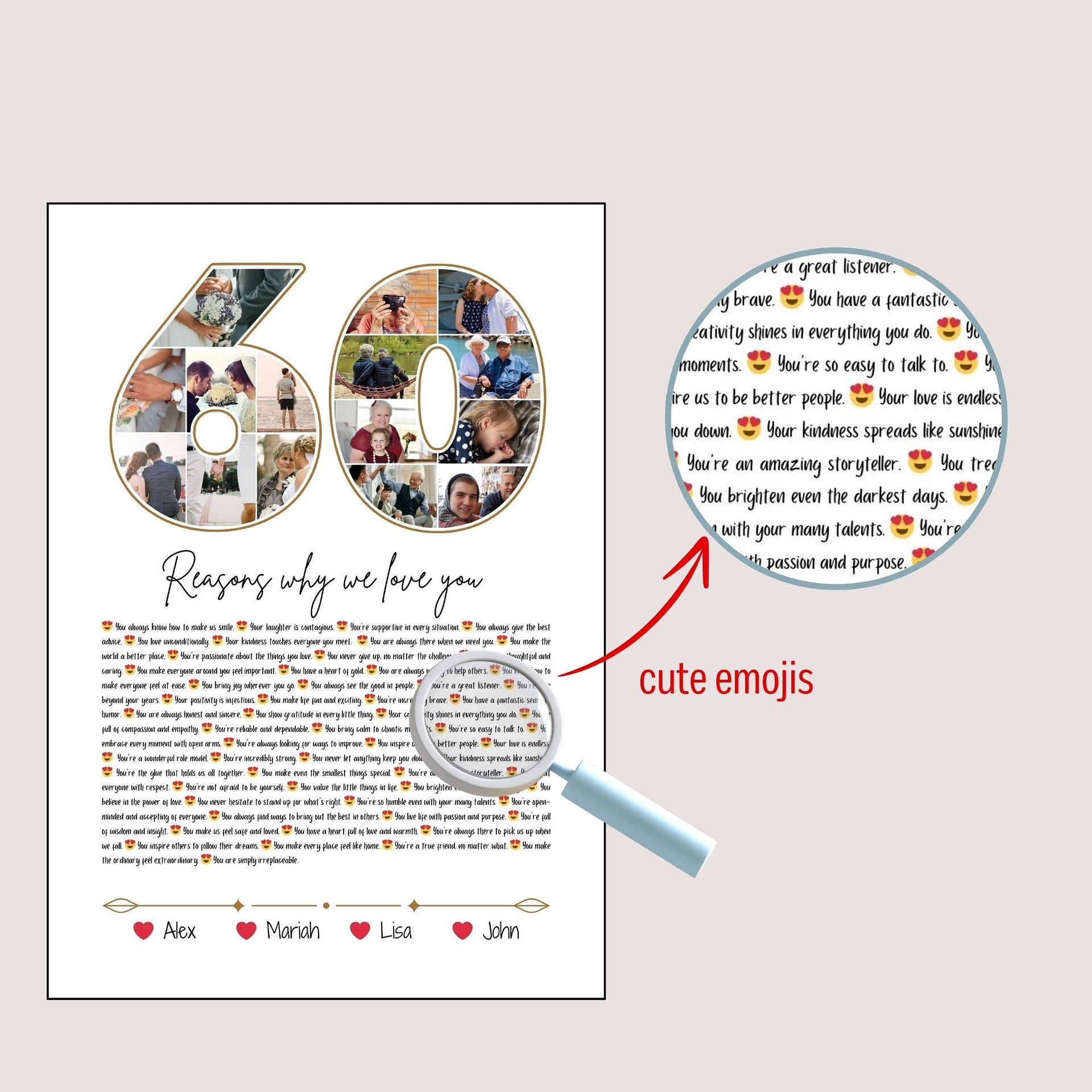 60 Reasons Why We Love You Canva Template product image (5)