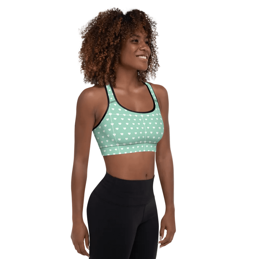 Pastel Heart Seamless Pattern Padded Sports Bra - V1 product image (4)