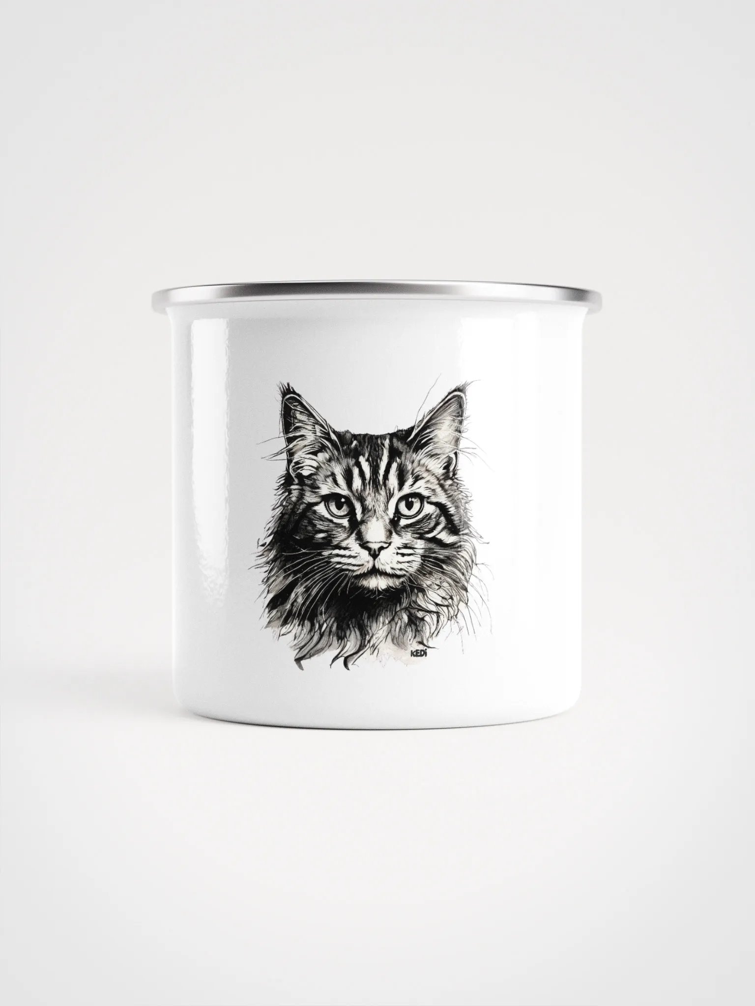 Whiskered Wanderlust Enamel Mug product image (1)