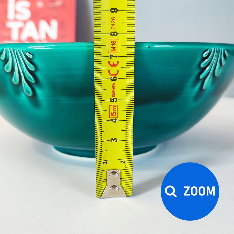 Ceramic turquoise bowl (20 cm) — handmade pottery, handmade ceramic, home decor, handmade gift, Turkish ceramic product image (8)