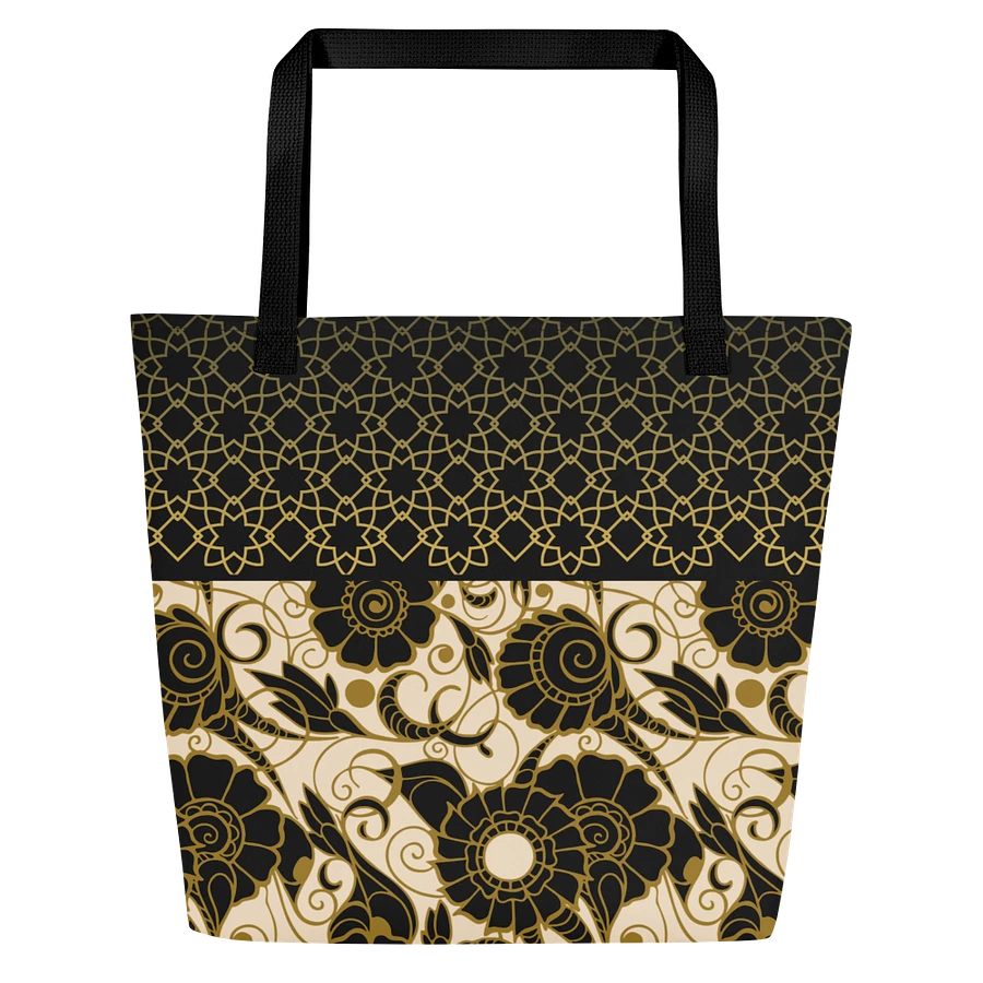 Black And Gold Patterned Tote Bag product image (2)
