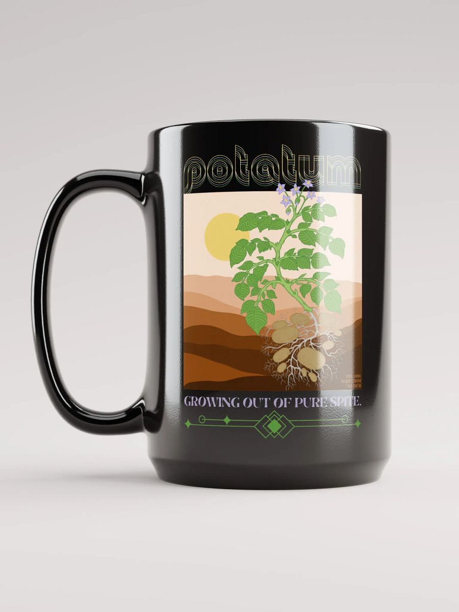 GROWING OUT OF PURE SPITE black glossy mug product image (4)