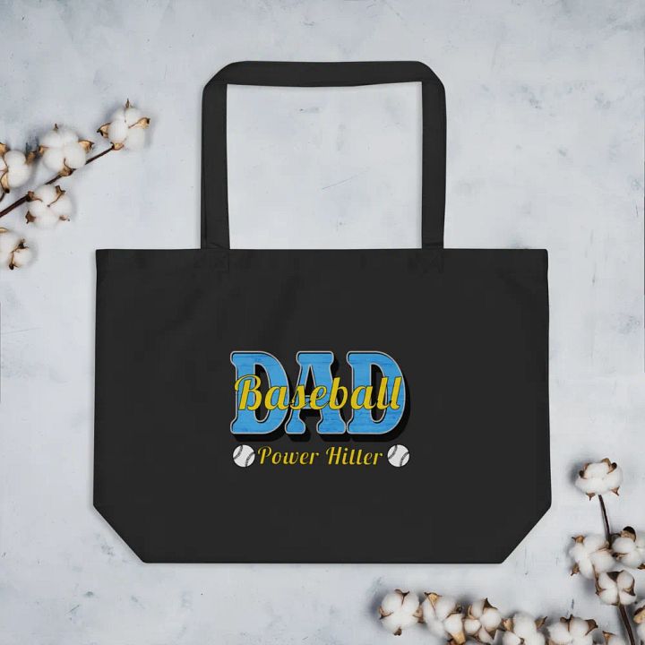 Dad Baseball Power Hitter Eco-friendly Organic Tote product image (2)
