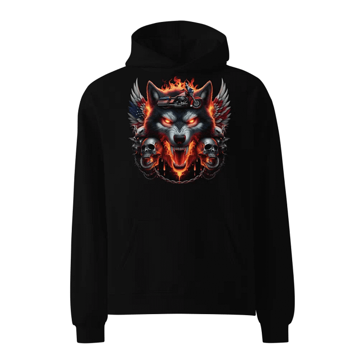Fierce Wolf & Motorcycle Gothic Hoodie #34 product image (1)