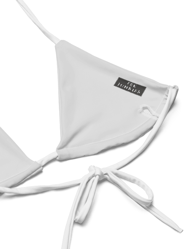 White Low Rise Cheeky String Bikini, Mardi Gras Top product image (10)