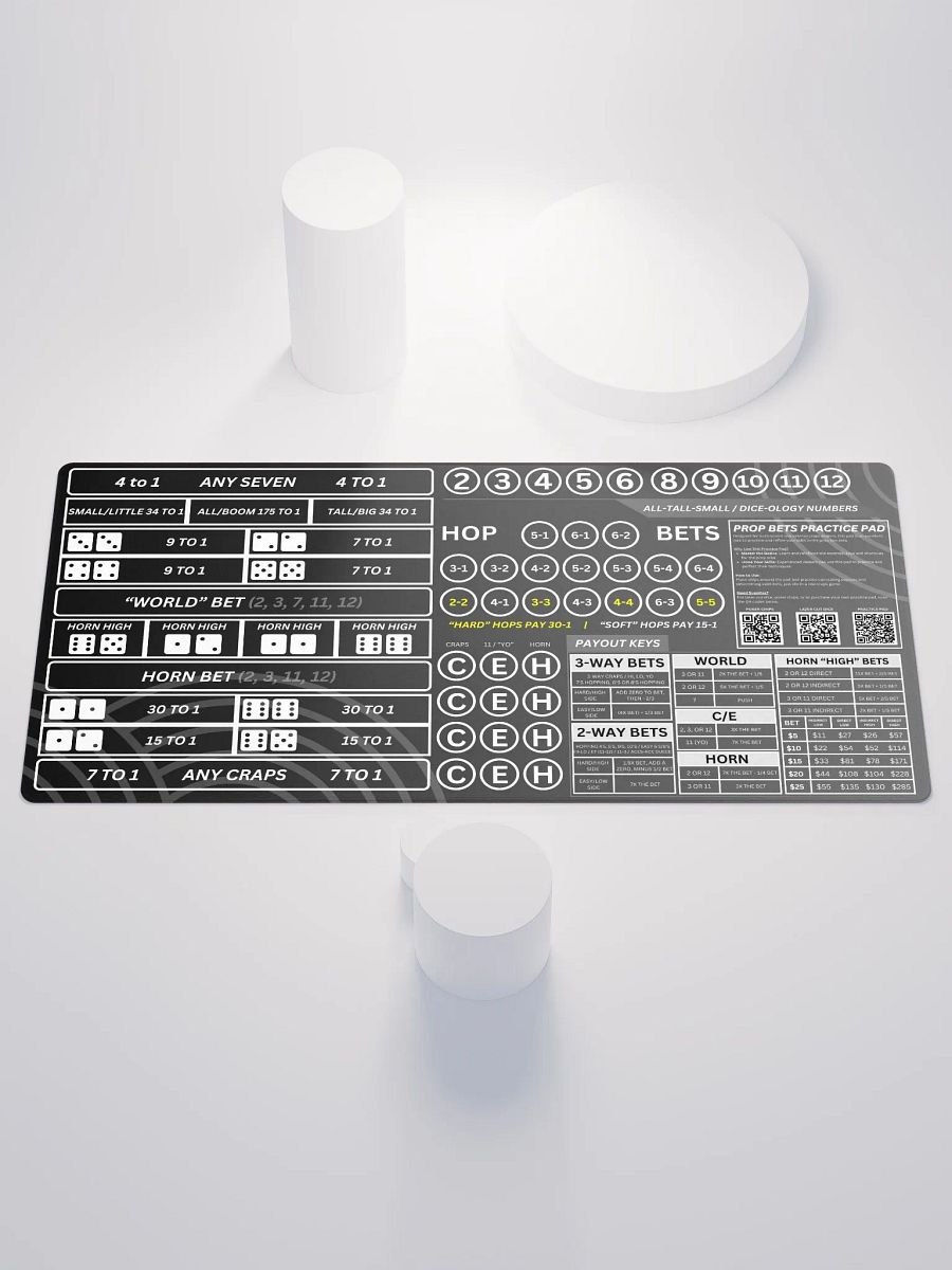 Craps Prop Box Practice Pad - Fade to Gray product image (1)