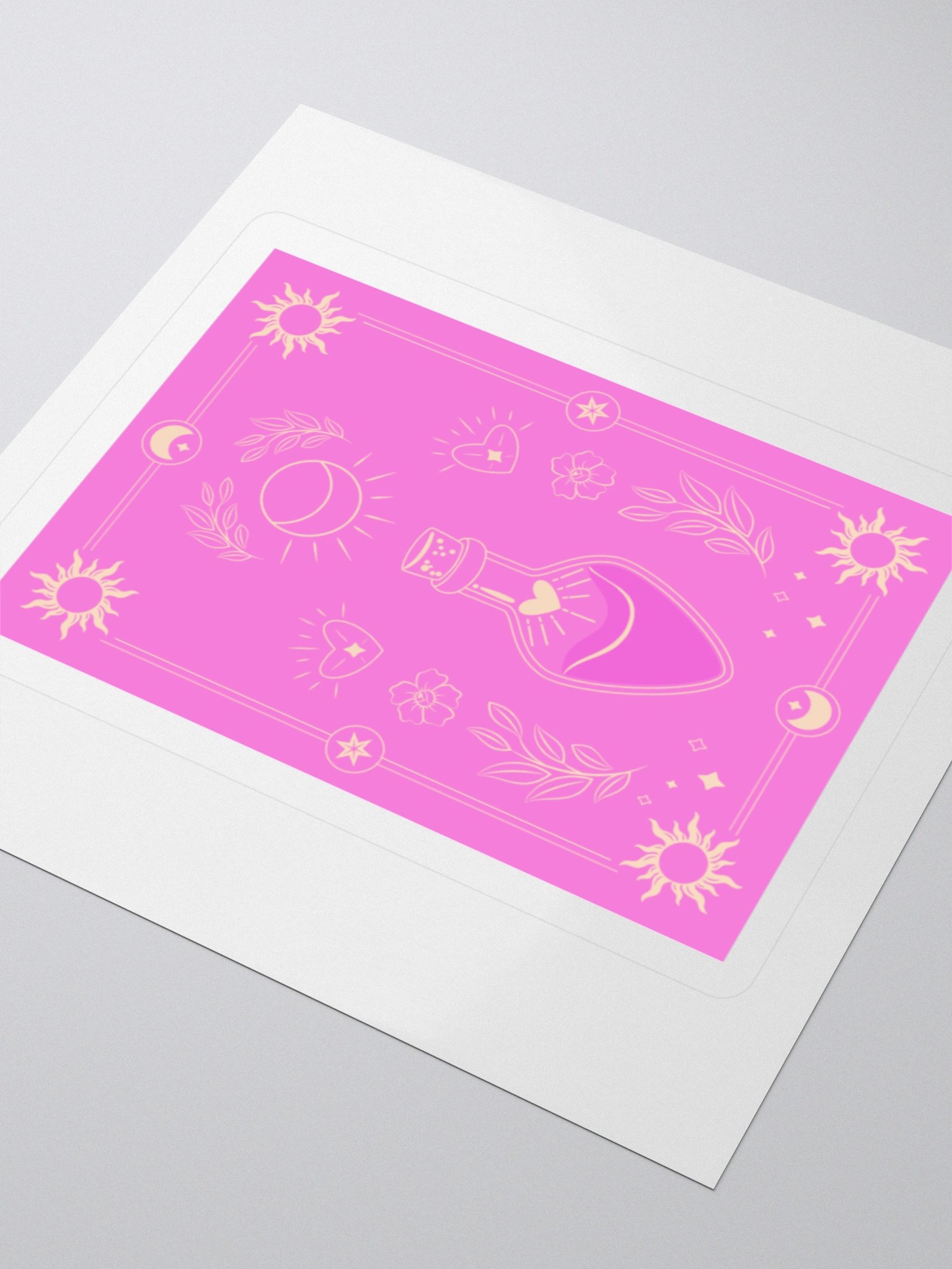 Pink Magic Potion Tarot Card 3"x3" Sticker product image (3)